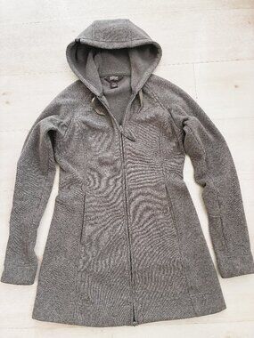 Outdoor Research Salida Long Wool Blend Fleece Hoodie Jacket Gray S/P